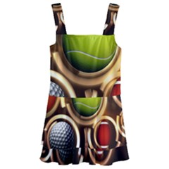 Sport Ball Tennis Golf Football Kids  Layered Skirt Swimsuit by Bajindul