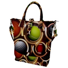 Sport Ball Tennis Golf Football Buckle Top Tote Bag by Bajindul