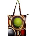 Sport Ball Tennis Golf Football Double Zip Up Tote Bag View1