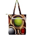 Sport Ball Tennis Golf Football Double Zip Up Tote Bag View2