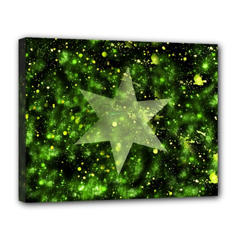 Star Blue Star Space Universe Canvas 14  X 11  (stretched) by Bajindul