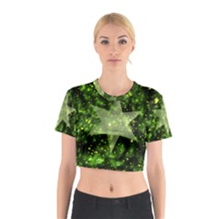 Star Blue Star Space Universe Cotton Crop Top by Bajindul