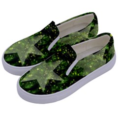 Star Blue Star Space Universe Kids  Canvas Slip Ons by Bajindul