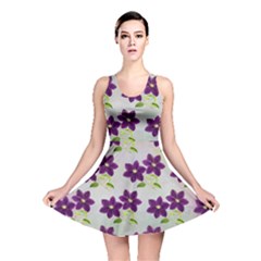 Purple Flower Reversible Skater Dress