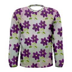 Purple Flower Men s Long Sleeve Tee by Bajindul