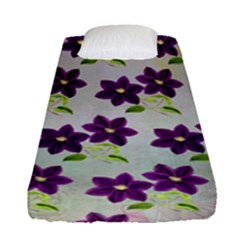 Purple Flower Fitted Sheet (single Size) by Bajindul