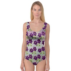 Purple Flower Princess Tank Leotard 