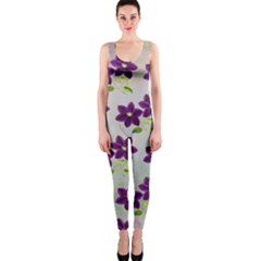 Purple Flower One Piece Catsuit by Bajindul