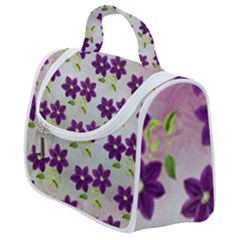 Purple Flower Satchel Handbag by Bajindul