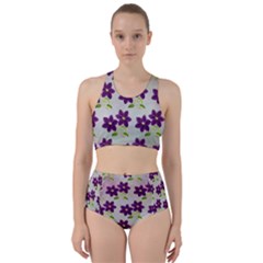 Purple Flower Racer Back Bikini Set by Bajindul