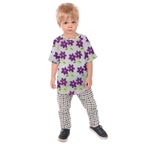 Purple Flower Kids  Raglan Tee by Bajindul