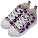 Purple Flower Kids  Mid-Top Canvas Sneakers View2