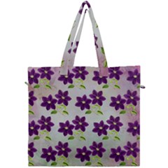 Purple Flower Canvas Travel Bag by Bajindul