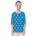 Pattern Graphic Background Image Blue Kids  Quarter Sleeve Raglan Tee View1