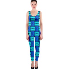 Pattern Graphic Background Image Blue One Piece Catsuit