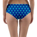 Pattern Graphic Background Image Blue Reversible Mid-Waist Bikini Bottoms View2