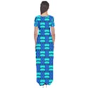 Pattern Graphic Background Image Blue Short Sleeve Maxi Dress View2