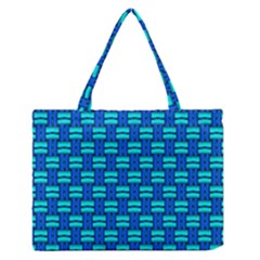 Pattern Graphic Background Image Blue Zipper Medium Tote Bag