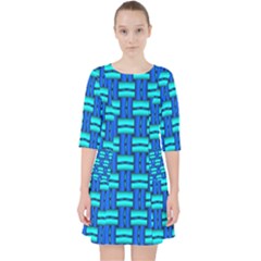 Pattern Graphic Background Image Blue Pocket Dress