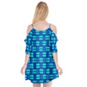 Pattern Graphic Background Image Blue Cutout Spaghetti Strap Chiffon Dress View2