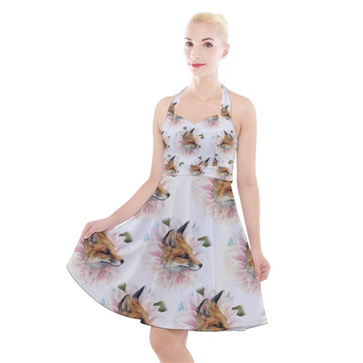 Fox Dahlia - by LaRenard Halter Party Swing Dress 