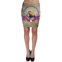 Cute Funny Coutan With Flowers Bodycon Skirt by FantasyWorld7