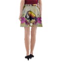 Cute Funny Coutan With Flowers A-Line Pocket Skirt View2