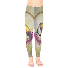 Cute Funny Coutan With Flowers Kids  Legging by FantasyWorld7