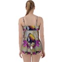 Cute Funny Coutan With Flowers Babydoll Tankini Set View2