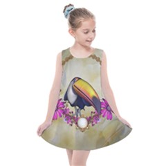 Cute Funny Coutan With Flowers Kids  Summer Dress by FantasyWorld7