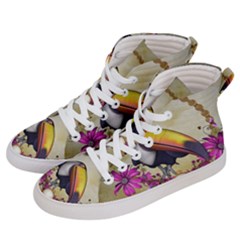 Cute Funny Coutan With Flowers Women s Hi-top Skate Sneakers by FantasyWorld7