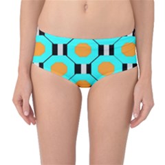 Octagon Blue 2 Mid-waist Bikini Bottoms