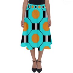 Octagon Blue 2 Perfect Length Midi Skirt