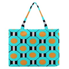 Octagon Blue 2 Zipper Medium Tote Bag