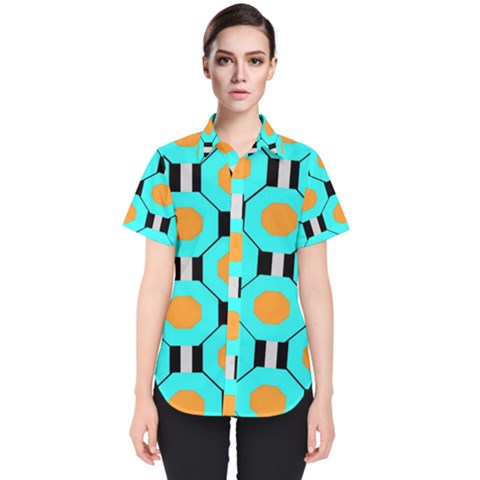 Octagon Blue 2 Women s Short Sleeve Shirt by impacteesstreetwear