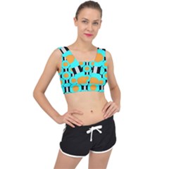 Octagon Blue 2 V-back Sports Bra