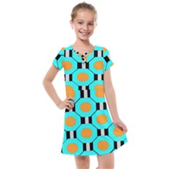 Octagon Blue 2 Kids  Cross Web Dress by impacteesstreetwear