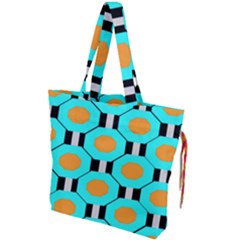 Octagon Blue 2 Drawstring Tote Bag