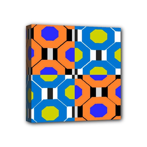 Octagon Orange Mini Canvas 4  X 4  (stretched) by impacteesstreetwear