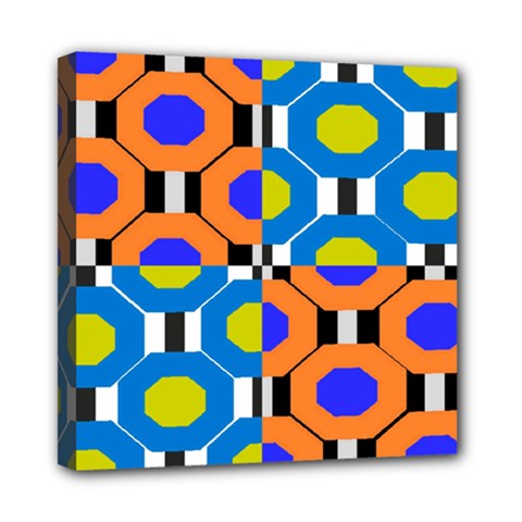 Octagon Orange Mini Canvas 8  X 8  (stretched) by impacteesstreetwear