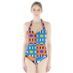 Octagon Orange Halter Swimsuit by impacteesstreetwear