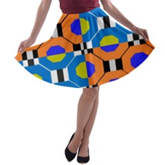 Octagon Orange A-line Skater Skirt by impacteesstreetwear