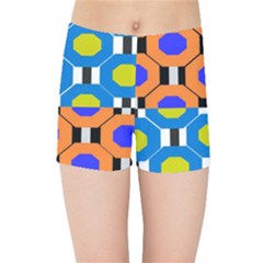 Octagon Orange Kids  Sports Shorts