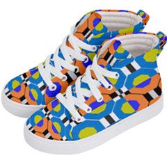 Octagon Orange Kids  Hi-top Skate Sneakers by impacteesstreetwear