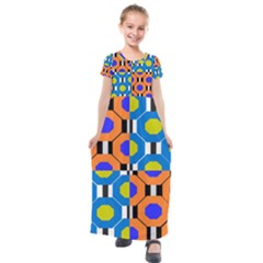 Octagon Orange Kids  Short Sleeve Maxi Dress by impacteesstreetwear