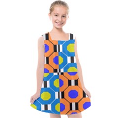 Octagon Orange Kids  Cross Back Dress by impacteesstreetwear