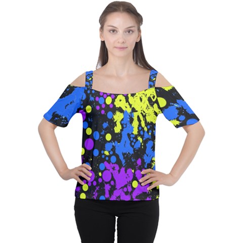 Painted Design 5 Cutout Shoulder Tee by impacteesstreetweartwo