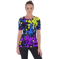 Painted Design 5 Shoulder Cut Out Short Sleeve Top by impacteesstreetweartwo