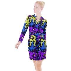 Painted Design 5 Button Long Sleeve Dress by impacteesstreetweartwo