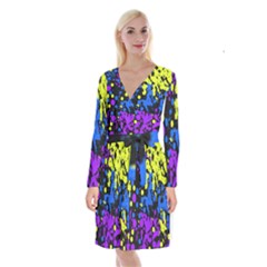 Painted Design 5 Long Sleeve Velvet Front Wrap Dress by impacteesstreetweartwo